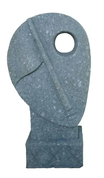 Product image 1 of the product “Abstract head, Left, 120 cm Height, Natural stone (Basanite) ”